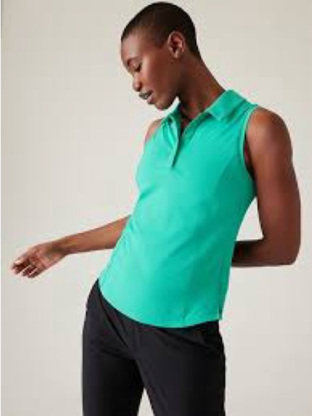 Athleta Sleeveless Polo Tank in Bright Teal
